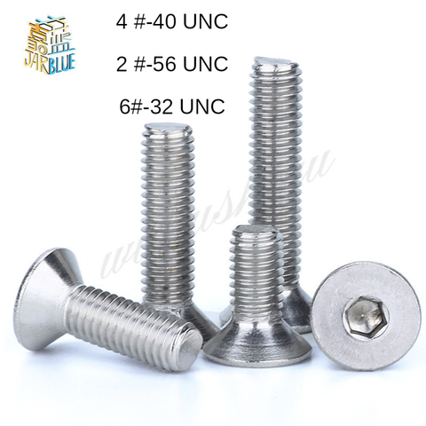 50PCS 2#-56 4#-40  6#-32 DIN7991 UNC Stainless Steel 304 Hex Socket Flat Countersunk Head Screw ► Photo 1/1