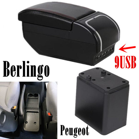 For Citroen Berlingo Armrest Box Peugeot Partner 2014 Car Accessories Original Hand Box Double Layer Chargeable ► Photo 1/6