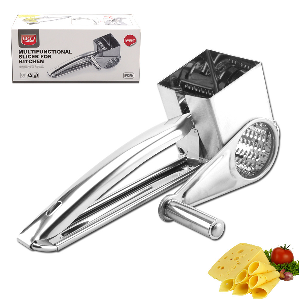 Rotary Cheese Graters Manual Handheld Cheese Cutter With Stainless Steel  Drum Hand Crank Cheese Shredder Kitchen Grater Tool For - Cheese Tools -  AliExpress