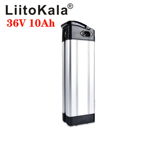 LiitoKala 36V 10AH Silver fish style Electric Bike battery 36V 500W lithium battery with Aluminum case ► Photo 1/6