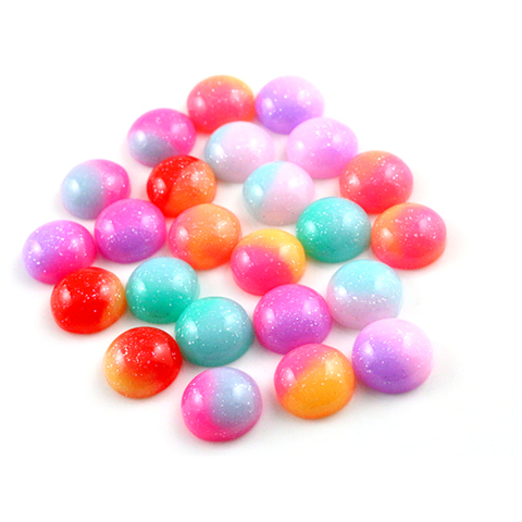 New Fashion 40pcs 12mm Mix Colorful Candy Color Crystal jelly series Flat back Resin Cabochons Cameo ► Photo 1/6