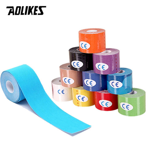 AOLIKES 2 Size Kinesiology Tape Breathable Waterproof Athletic Recovery Sports Tape Fitness Tennis Knee Muscle Pain Relief ► Photo 1/6