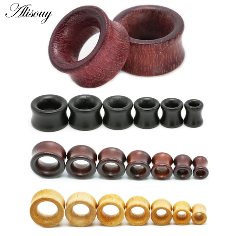 2pcs fashion flesh tunnels ear plugs big gauge piercing expander brown Bubinga rose wood 8mm-20mm piercing body jewelry for men ► Photo 1/6