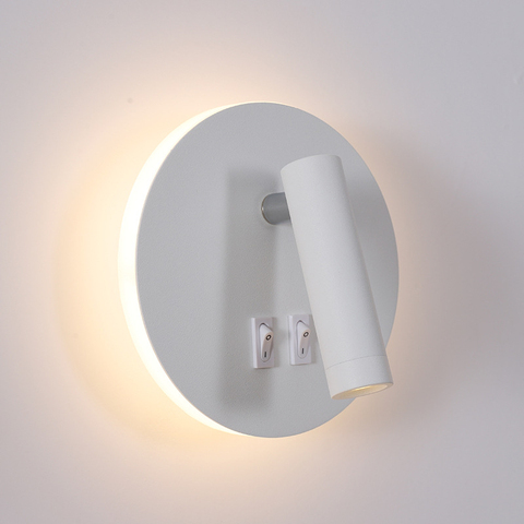 3W 8W wall light backlight 350 degree rotation adjustable wall lamp hotel bedroom bedside study reading sconce lamp With switch ► Photo 1/6