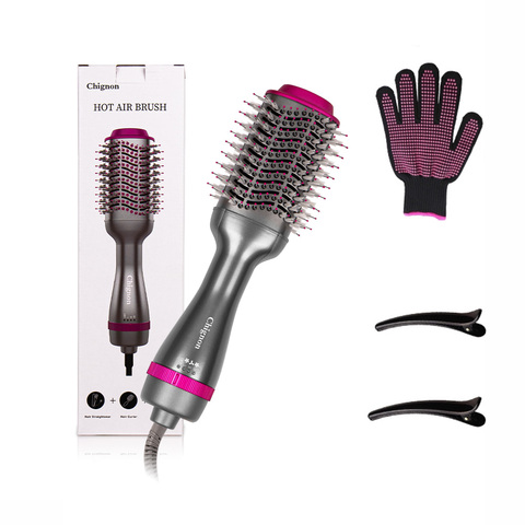 2th 3in1 Hair Dryer Volumizer Hot Air Brush Professional Blow Dryer Comb Curling Iron Hair Straightener Brush Hair Styling Tool ► Photo 1/6