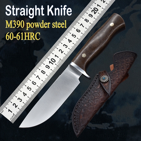M390 Steel Straight Knife Tactical Outdoor Camping Survival Jungle Lifesaving Fixed Knife Diving Fishing Knife Slicing Knife Edc ► Photo 1/6