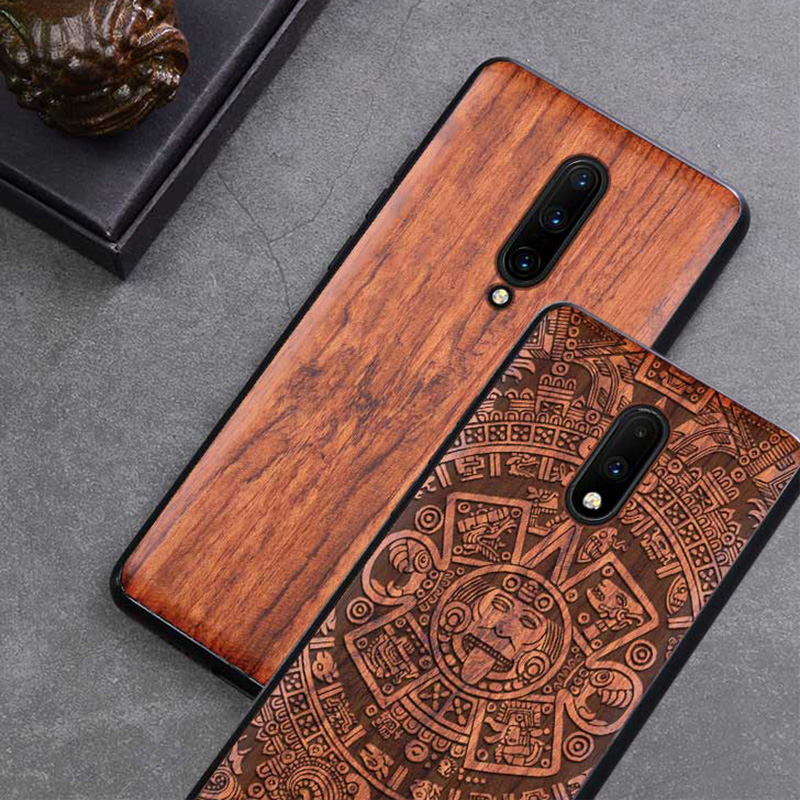 Wooden Cover Oneplus 7t Wood Case Carved Wood Case For OnePlus Pro
