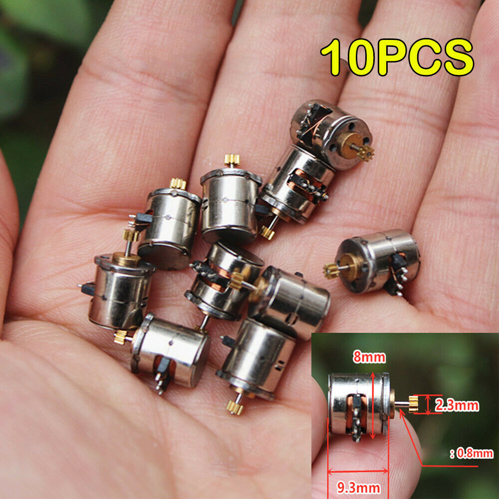 10PCS Mini 8mm 2-Phase 4-Wire Micro Precision Stepping Stepper Motor Copper Gear 