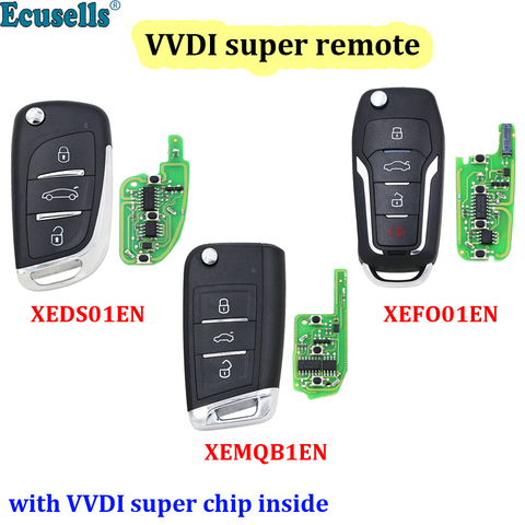 Xhorse XEDS01EN/XEFO01EN/XEMQB1EN VVDI Super Remote with XT27 XT27A66 Chip Work for VVDI2 /VVDI MINI Key Tool/VVDI Key Tool Max ► Photo 1/6