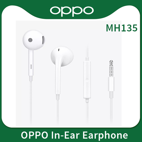 OPPO Earphone MH135 Headsets Built-in Microphone 3.5mm Plug Earphone For Smartphone FIND X R17 Pro Reno 10 3 3 Pro ► Photo 1/5