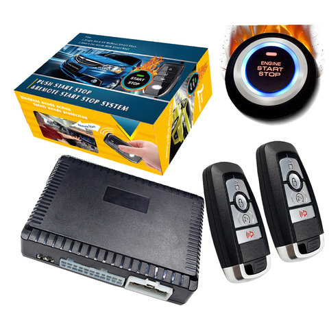 2022 new remote engine start car security alarm system push engine start stop button ► Photo 1/6