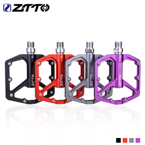 ZTTO MTB CNC Aluminum Alloy Ultralight Flat Pedal AM Enduro Bike Smooth Bearings 9/16 Thread Large Area For Gravel JT07 ► Photo 1/6