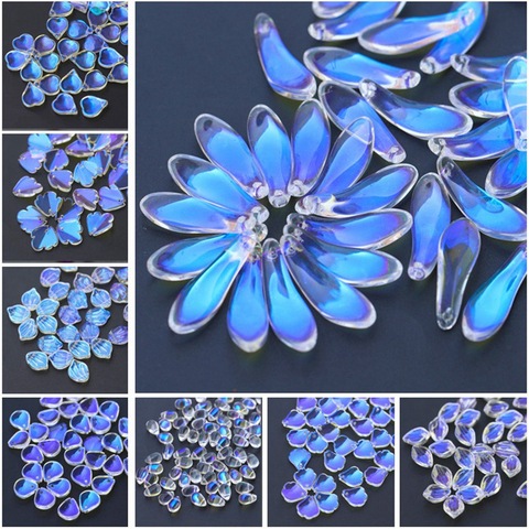 10pcs Clear AB Petal Shape Crystal Glass Loose Crafts Beads Top Drilled Pendants for Earring Jewelry Making DIY Crafts ► Photo 1/4