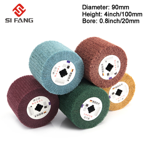 Non-Woven Nylon Flap Brush Polishing Deburring Drum Wheel for Stainless Steel all kinds of metal90*100*19mm ► Photo 1/6