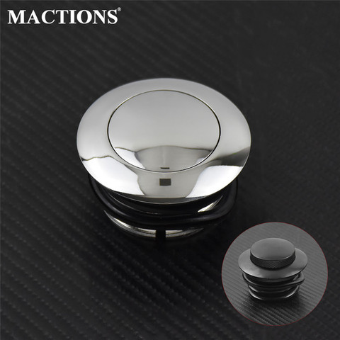 Motorcycle Black/Chrome Pop Up Fuel Tank Cap Right Hand Thread Reservoir Gas Cap For Harley 1982-2010 Dyna Softail Touring XL ► Photo 1/6
