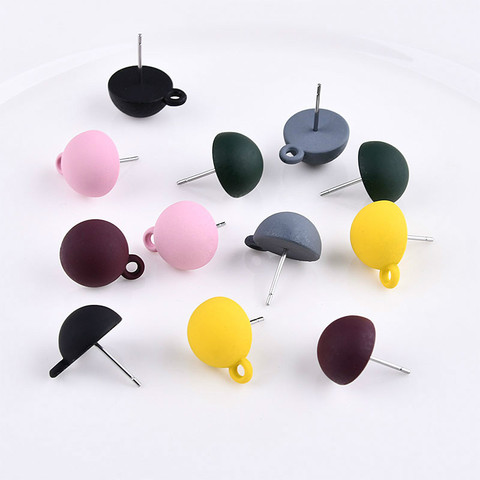 Candy color matte rubber belt hanging ear ear semicircle DIY handmade jewelry accessories earrings made of South Korea ► Photo 1/5