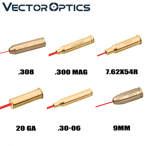 Vector Optics RED LASER BORE SIGHT  Brass Boresight CAL Cartridge Bore Sighter For Scope Hunting Adjustment .223 7.62 9MM .308 ► Photo 1/6