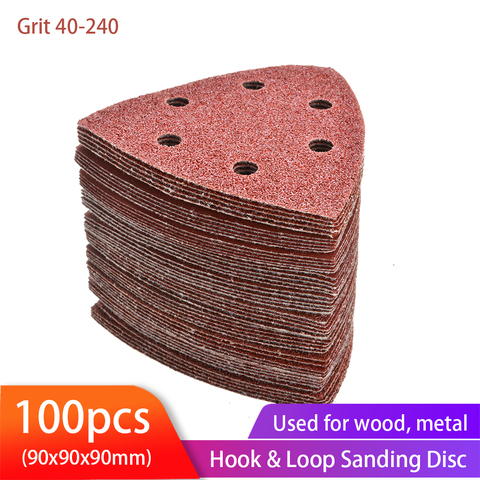 100PCS Triangular Sanding Disc 90mm Delta Sander Hook & Loop Sandpaper Abrasive Tools for Sanding Grit 40-2000 ► Photo 1/6