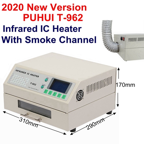 2022 New Version T-962 Infrared IC Heater with smoke channel T962 Desktop Reflow Solder BGA SMD SMT Rework Station T 962 ► Photo 1/6