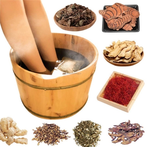 Chinese medicine Feet Powder Home Health safflower ginger Wormwood moxa motherwort Foot Care Bath Spa Bubble Soak AI herbal bag ► Photo 1/4