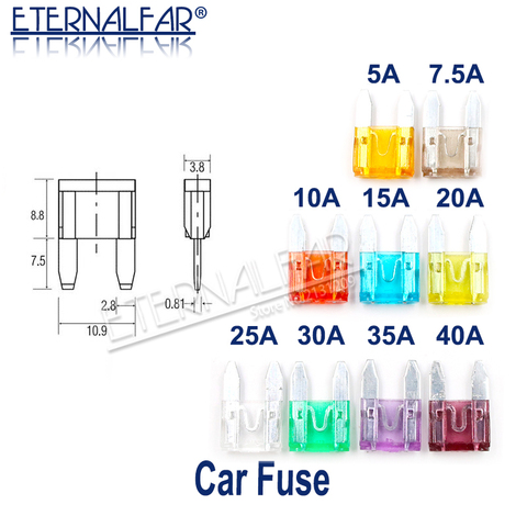 Auto Blade Fuse Zinc Alloy Plastic Material Suv Mini Small Car Fuses 2A 3A 5A 7.5A 10A 15A 20A 25A 30A 35A 40A Clip Amp Truck ► Photo 1/2