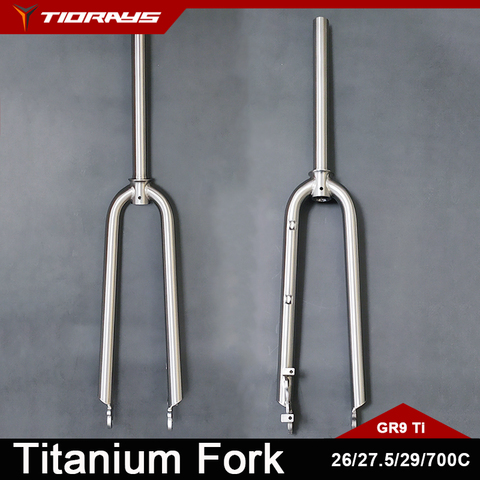 Tiorays Titanium Fork Mountain Touring Gravel Road Bike Bicycle V brake Quick/Thru-axle ► Photo 1/6