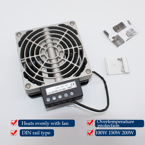 Fan-heater  HVL031 230V 100W 150W 200W Moisture-proof  Industrial Electric Cabinet Heater temperature switch ► Photo 1/6