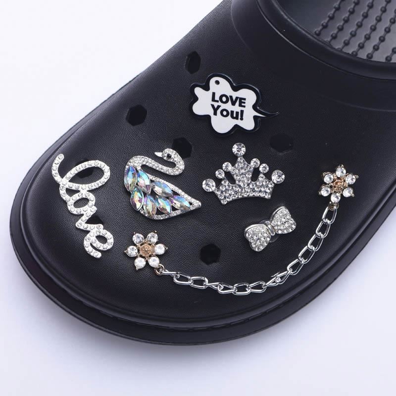 Black Crocs With Crocs Bling Jewelry Brand Shoes Designer Croc