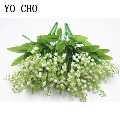 7 Branch White Artificial Lily of the Valley Flower Gift Silk Fake Flower Lily Bouquet for Home Office Wedding Party Decor Flore ► Photo 1/6