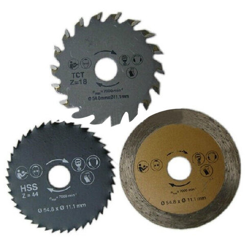 3pcs/set Mini Circular Saw Blade Diamond Cutting Disc Accessories Set TCT HSS Saw Blade for Wood Metal Tile Cutting Disk ► Photo 1/6