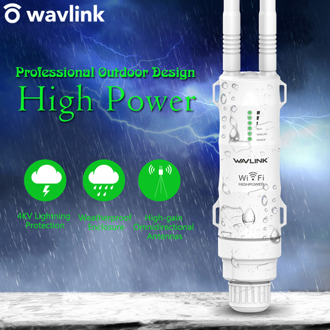 Wavlink N300 High Power Outdoor Weatherproof 30dbm Wireless Wifi Router/AP Repeater/Extender 2.4G 15KV Outer Detachable Antenna ► Photo 1/6