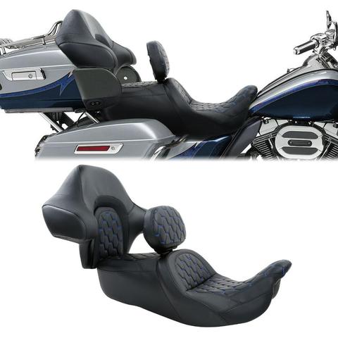 Motorcycle Two-Up Seat Backrest For Harley Touring Road King Street Electra Glide CVO 2009-2022 Passenger Rider ► Photo 1/6