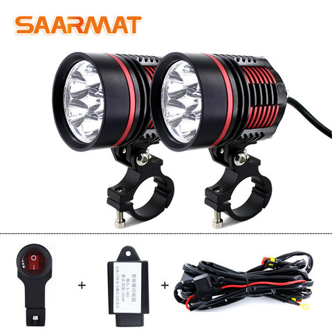 1set Motorcycle spotlights Fog DRL lamp led glare waterproof flashing external  modification auxiliary 12V BMW rogue lights 60W ► Photo 1/6