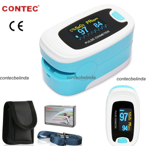 CONTEC Fingertip Pulse Oximeter Spo2 Monitor Pulse Rate Oxygen Heart Rate PR OLED China/Russian ► Photo 1/6