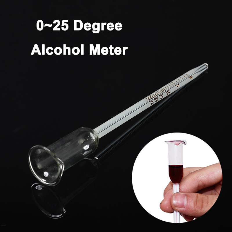 0 to 25 Degree Glass Wine Alcohol Meter Vinometer Concentration Measuring  Tool Useful