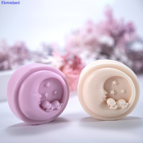 Round Moon Baby Handmade Soap Silicone Mold DIY Soap Stome Mold Soap Making Supplies Cake Decorating Tools Cake Chocolat Mold ► Photo 1/5