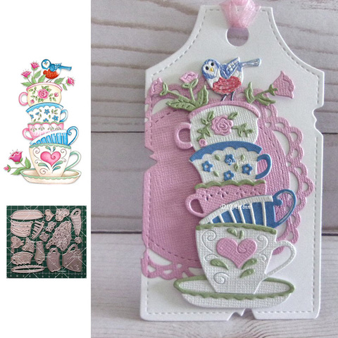 new cutting dies for 2022 spring cup bird flower scrapbooking material Die Cuts For Paper Crafting ► Photo 1/3