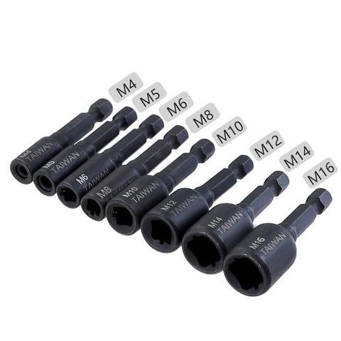 7pcs/set Screw Tap Socket Adapter 1/4