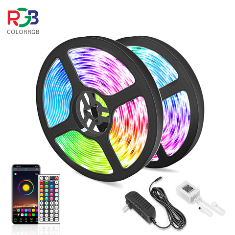 ColorRGB 5M 10M LED Strip Light RGB 5050 Flexible Ribbon fita led light strip RGB  Tape Diode Phone app +remote control ► Photo 1/6