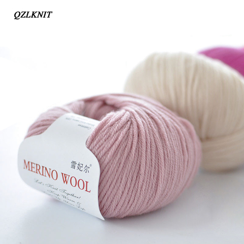QZLKNIT 50g/ball 100%Merino wool yarn Autumn/winter Soft Medium-roving wool yarn DIY Hand knitted Crochet scarf clothes Yarn ► Photo 1/6