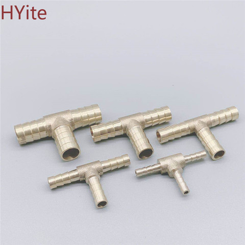 T-Shape Brass Barb Hose Fitting Tee 4mm 6mm 8mm 10mm 12mm 16mm 3 Way Hose Tube Barb Copper Barbed Coupling Connector Adapter ► Photo 1/4