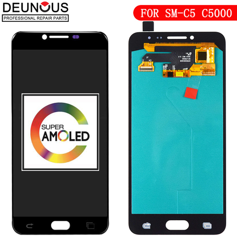 New 5.2'' Super EDO AMOLED LCD Display for SAMSUNG Galaxy C5 LCD Display C5000 LCD Touch Screen Digitizer Replacement Parts ► Photo 1/3