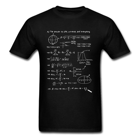 Women Men Math Equation T Shirts Brand New Fashion Summer Tops T-Shirts The answer To Life, Universe ,Everything ! High Quality ► Photo 1/6