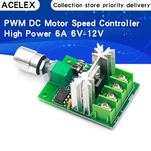 High Power 6A 6V-12V PWM No-Polarity DC Motor Speed Regulator Controller Board Speed Motor Control Switch Board ► Photo 1/6