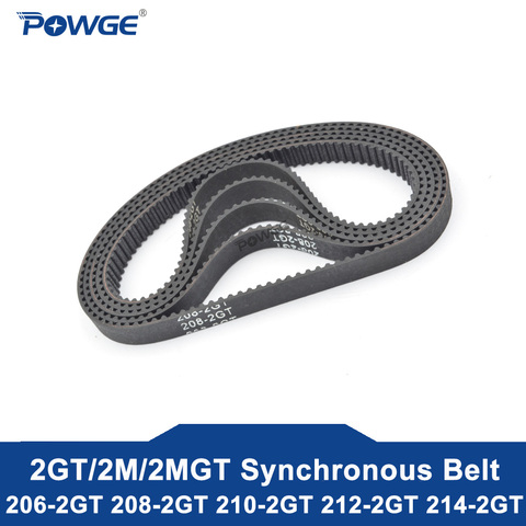 POWGE 2MGT 2M 2GT Synchronous Timing belt Pitch length 206/208/210/212/214 width 6mm/9mm Teeth 103 104 105 106 107 Loop closed ► Photo 1/5