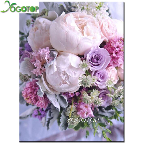 Diy diamond painting full drill,cross stitch,diamond Embroidery 5d ,mosaic rhinestone Wall Art Pink roses peony Floewr YY1806 ► Photo 1/6