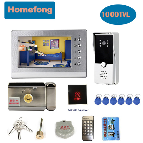 Homefong 7 Inch Video Door Phone Doorbell with Camera Home Intercom System Unlock Talk Waterproof ► Photo 1/3