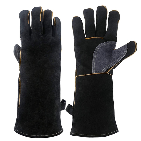 Extreme Heat Fire Resistant Gloves Leather with Stitching Mitts Perfect for Fireplace Stove Oven Grill Welding Bbq Mig Pot ► Photo 1/6