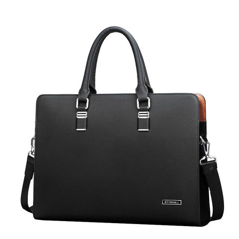 Business Men Genuine Leather Briefcase Bag Computer File Package Shoulder Messenger Bag High Quality 14 inch Laptop Briefcases ► Photo 1/6