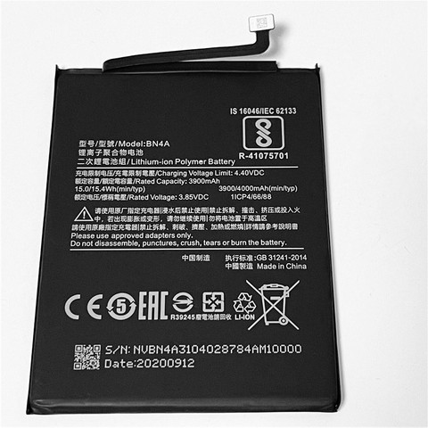 3.85V 4000mAh BN4A For Xiaomi Redmi Note 7 M1901F7H M1901F7G M1901F7I M1901F7E M1901F7C аккумулятор Batterie Bateria Battery ► Photo 1/2